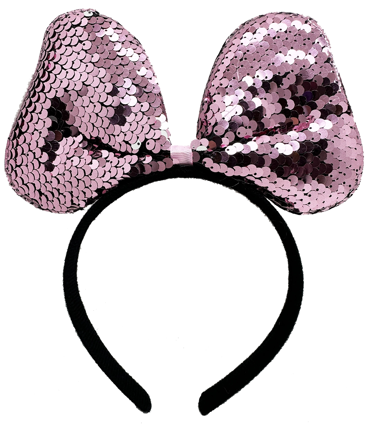 Renk Değiştiren Pullu Payetli Fiyonk Parti Tacı Pembe Gümüş Renk 20x16 Cm