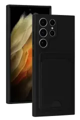 Newface Samsung Galaxy S24 Ultra Kılıf Kelvin Kartvizitli Silikon - Siyah