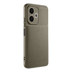 Oppo A5 Pro 4g Kılıf Auto Focus Karbon Kapak - Kahverengi