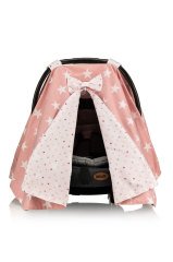 Moje Poplin Puset Örtüsü - Mega Yıldız Desen Pembe