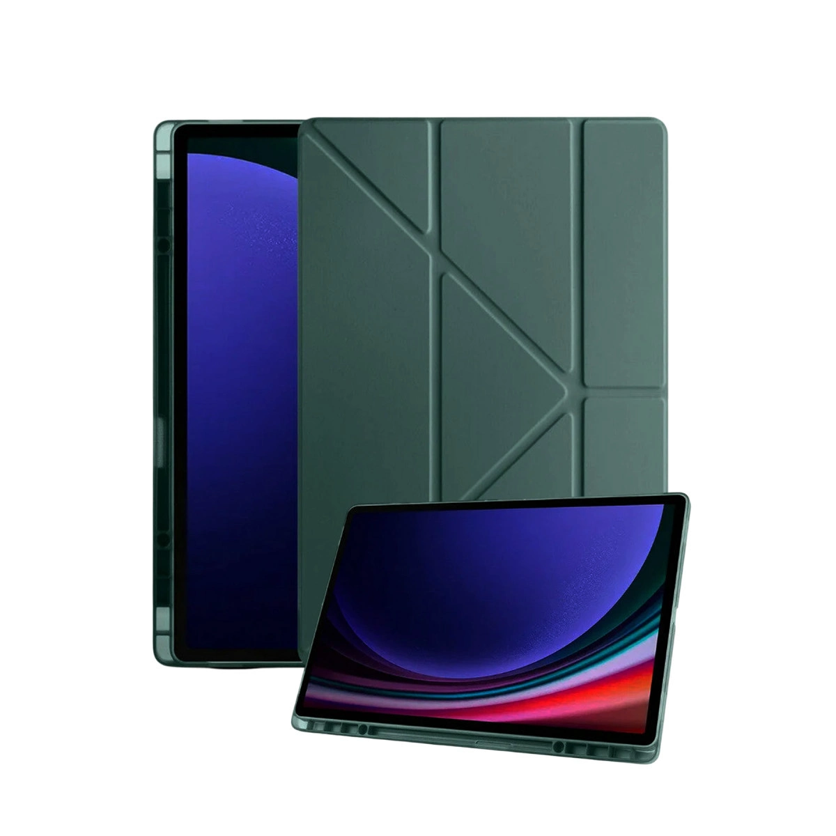 Samsung Galaxy X730 Tab S11 Kalemlikli Mars Tablet Kılıfı - Koyu Yeşil