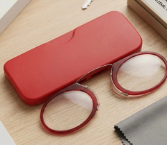 Burun Üstü Mini Sapsız 2.5x Gözlük Büyüteç - Kırmızı