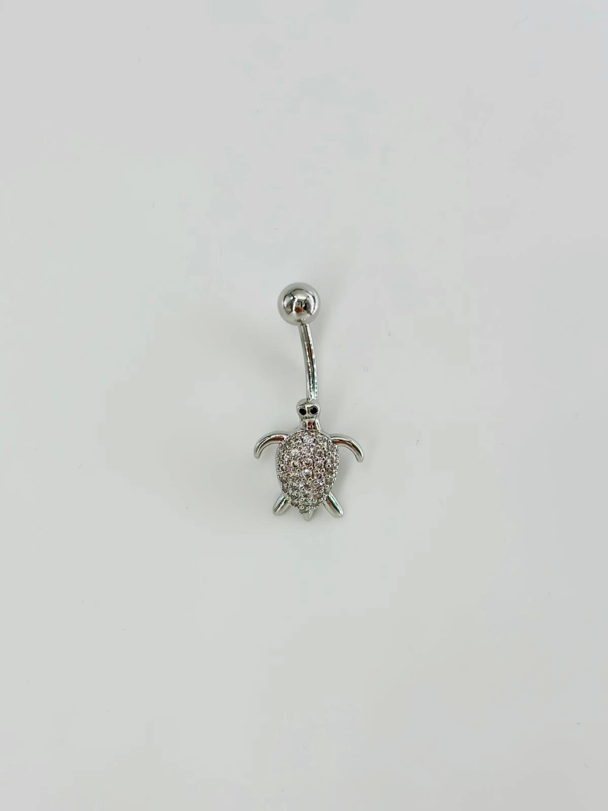 Kaplumbağa Detaylı Göbek Piercing