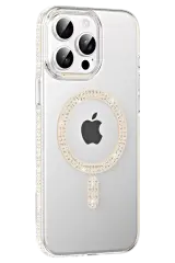 Joko Apple İphone 15 Pro Move Taşlı Magsafe Kapak - Pembe