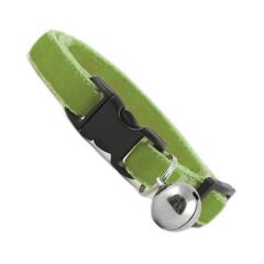 Kedi Boyun Tasması Kadife Dokulu Çanlı 1*30 cm Yeşil