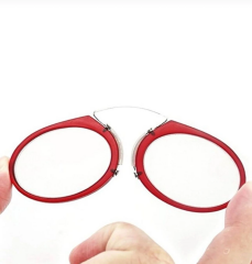 Burun Üstü Mini Sapsız 4.5x Gözlük Büyüteç - Kırmızı