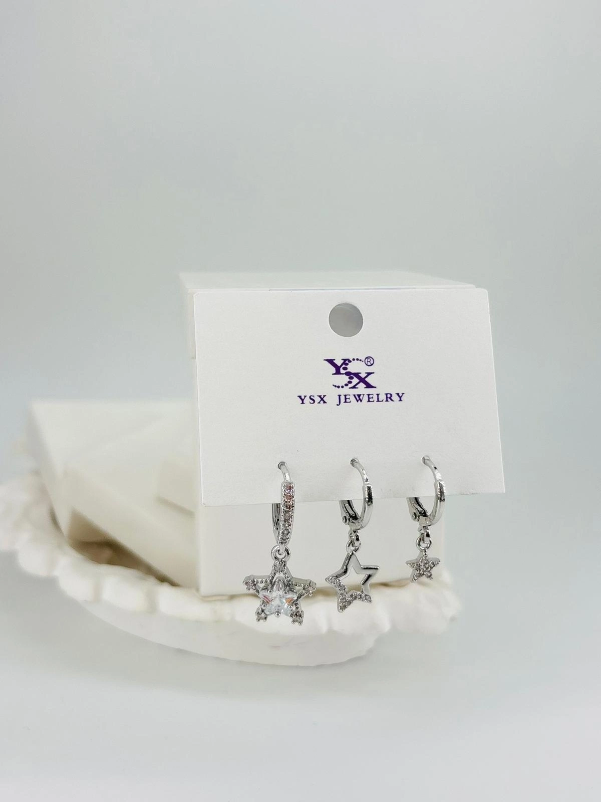 Yıldız Detaylı Üçlü Kombin Küpe