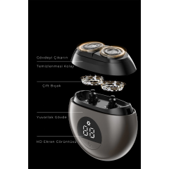 Cb-s1 Dijital Şarj Göstergeli Tıraş Makinesi - Gri