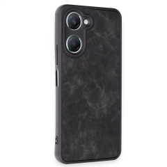 Vivo Y18 Kılıf Aras Deri Kapak - Siyah