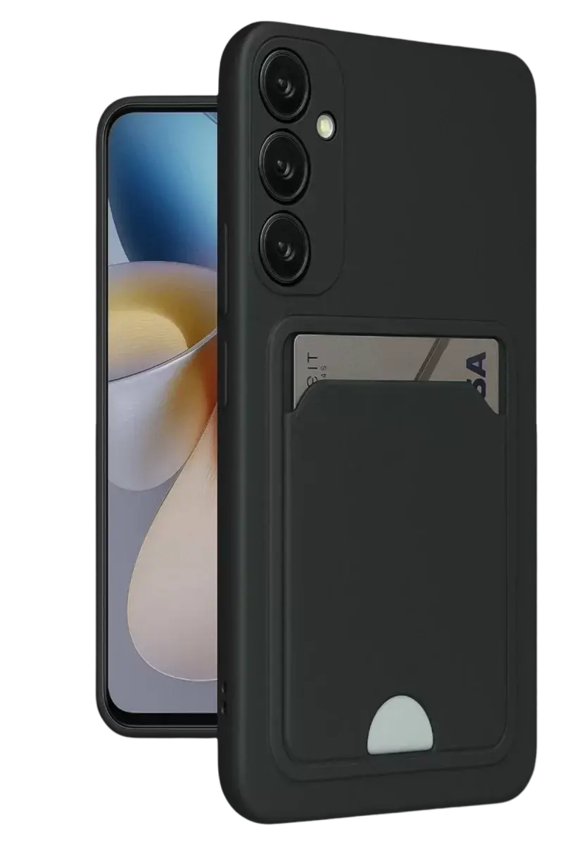 Newface Samsung Galaxy A16 5g Kılıf Kelvin Kartvizitli Silikon - Siyah