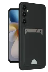 Newface Samsung Galaxy A16 5g Kılıf Kelvin Kartvizitli Silikon - Siyah