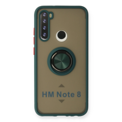Xiaomi Redmi Note 8 Kılıf Montreal Yüzüklü Silikon Kapak - Yeşil