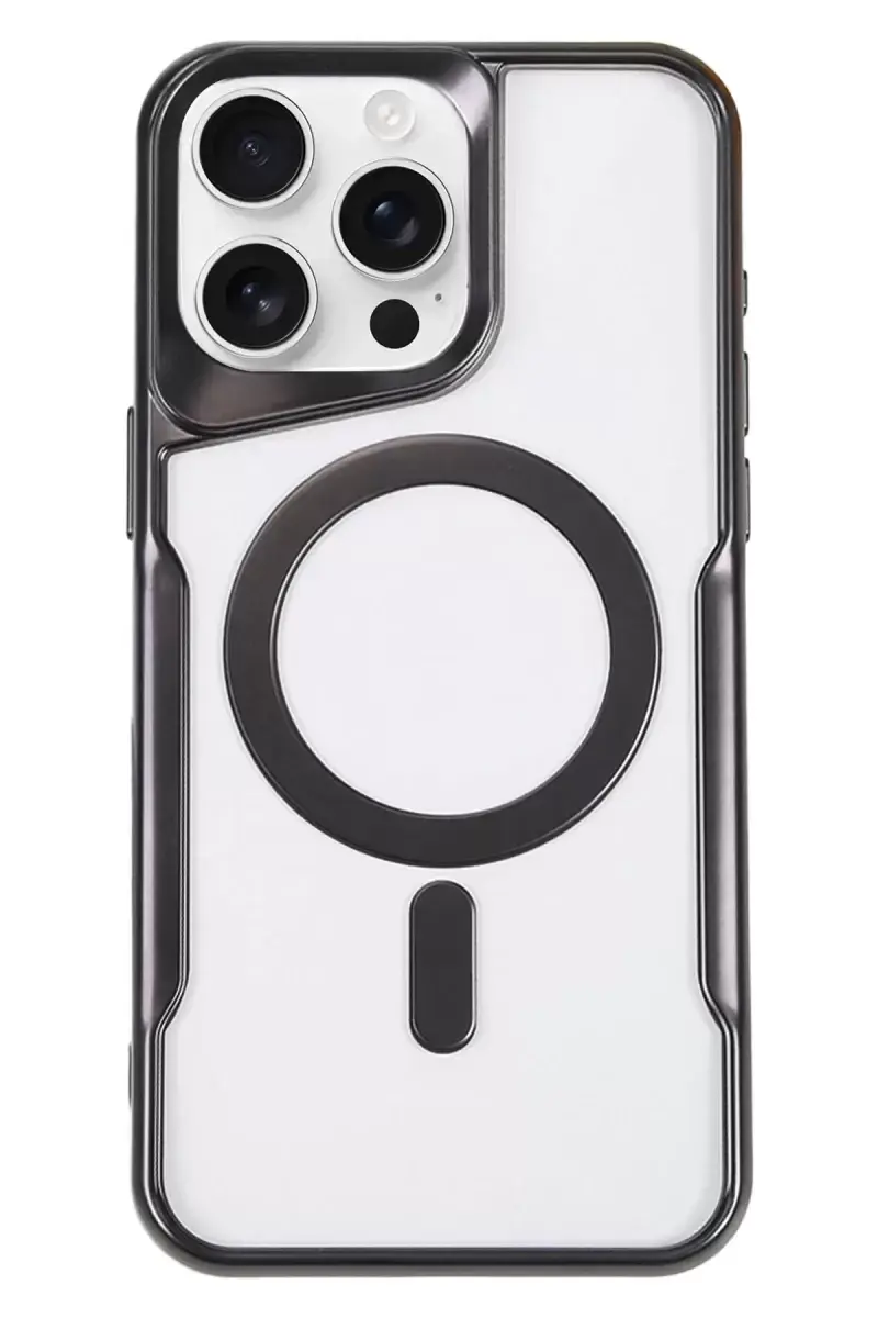 Newface Apple İphone 16 Pro Kılıf Boyi Magsafe Silikon Kapak - Siyah