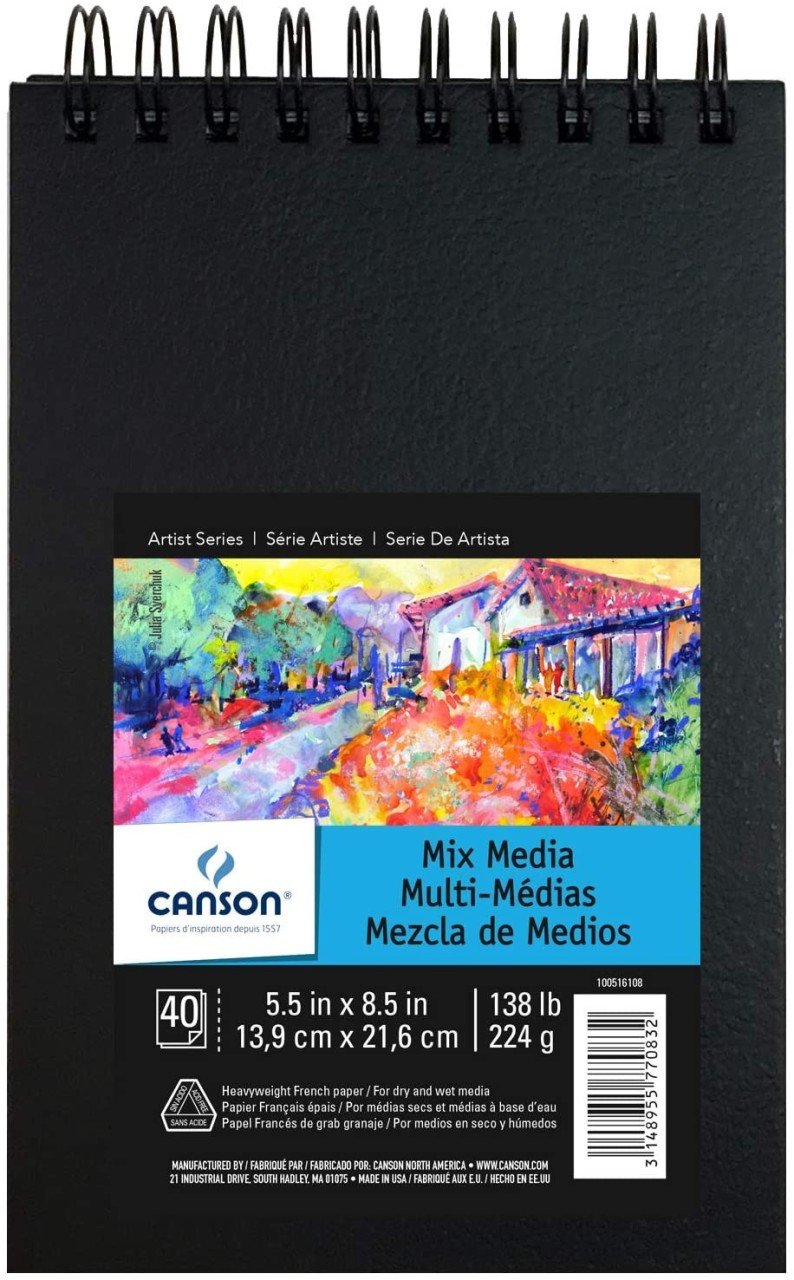 Mix Media Üstten Spiralli Çok Amaçlı Sanatsal Blok 13,9x21,6cm 224gr 40 Yaprak