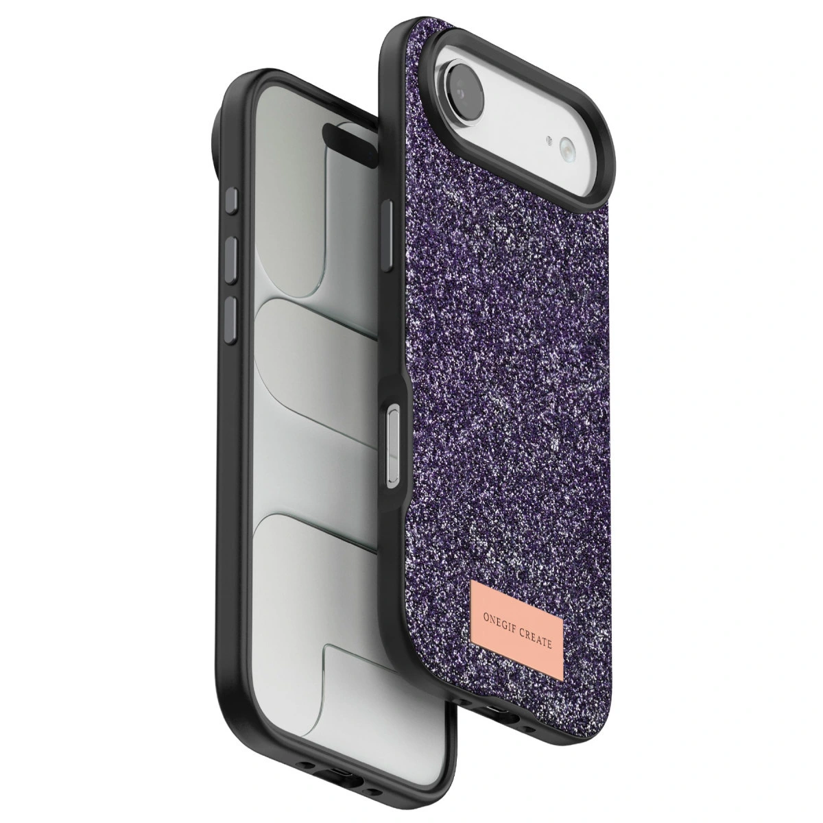 Onegif  İphone 17 Air Bright Simli Kapak - Derin Mor