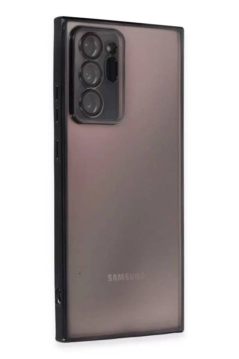 Newface Samsung Galaxy Note 20 Ultra Kılıf Razer Lensli Silikon - Siyah