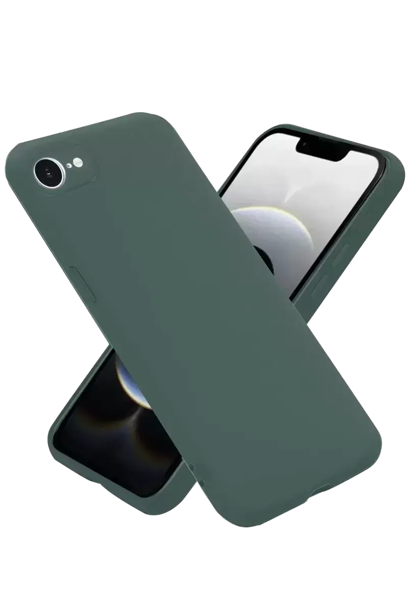 Newface İphone 16e Kılıf Nano İçi Kadife Silikon - Koyu Yeşil