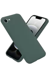 Newface İphone 16e Kılıf Nano İçi Kadife Silikon - Koyu Yeşil