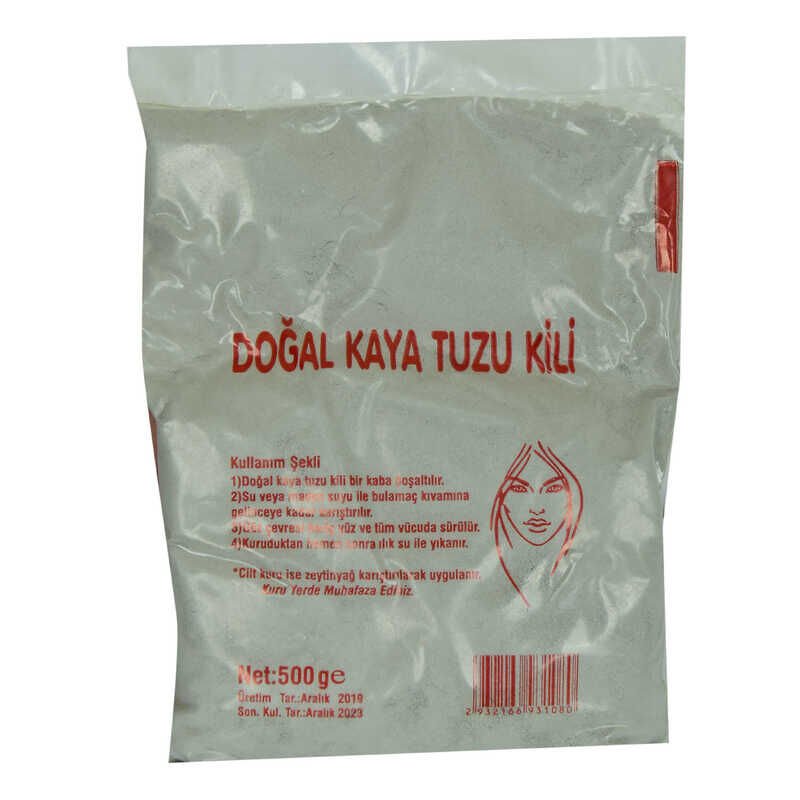 Doğal Saf Naturel Ayak ve Cilt Bakım Kaya Tuzu Kili Öğütülmüş 500 Gr Paket