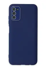 Newface Samsung Galaxy A03s Kılıf Lansman Glass Kapak - Sky Blue