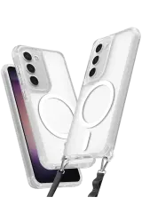 Newface Samsung Galaxy S23 Kılıf Enka Magsafe Silikon Kılıf - Şeffaf