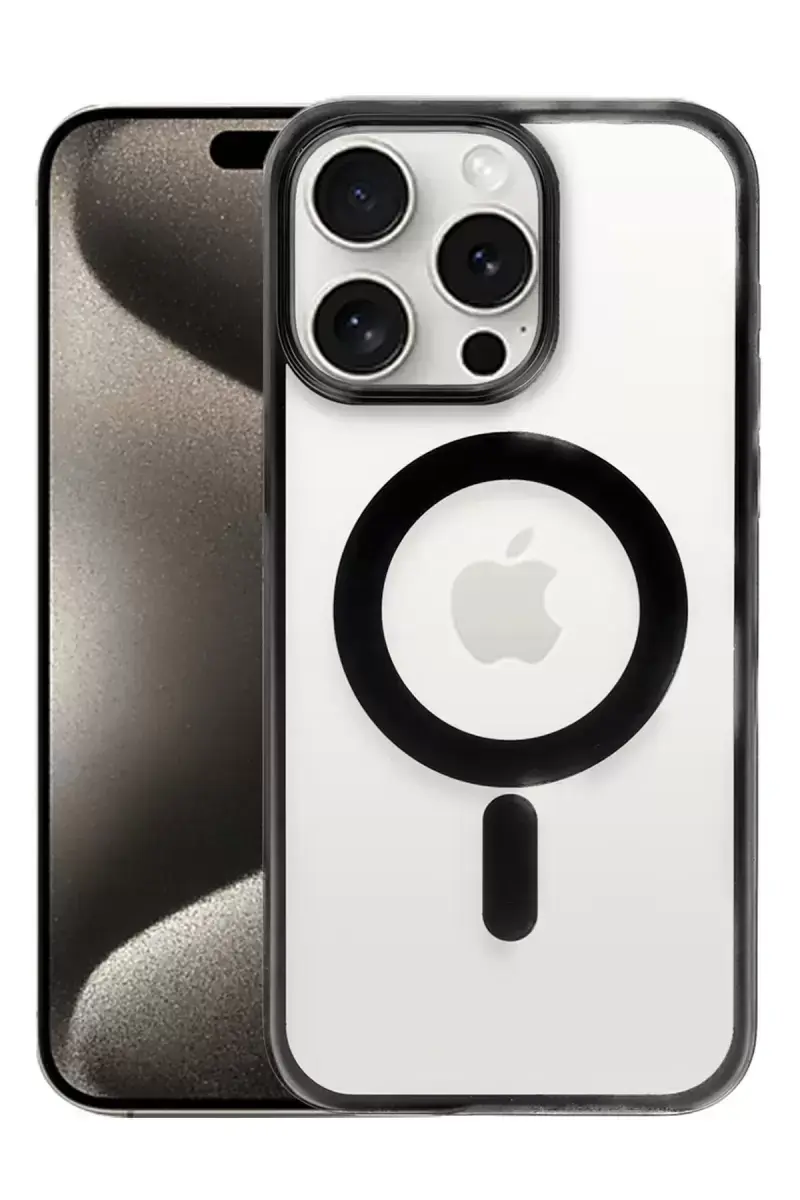 Newface İphone 15 Pro Kılıf Erozi Magsafe Kapak - Siyah