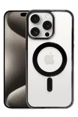 Newface İphone 15 Pro Kılıf Erozi Magsafe Kapak - Siyah