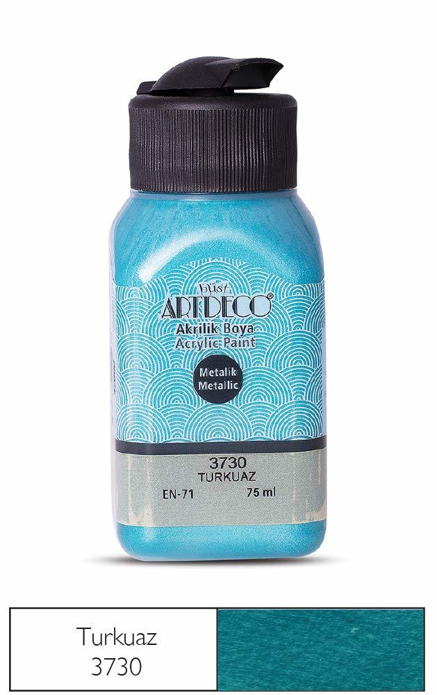 Metalik Akrilik Boya - 75ml - Turkuaz - N:3730