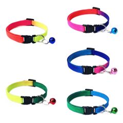 Kedi Boyun Tasması Gökkuşağı Desenli Çanlı 1 cm*20-32 cm Renkli