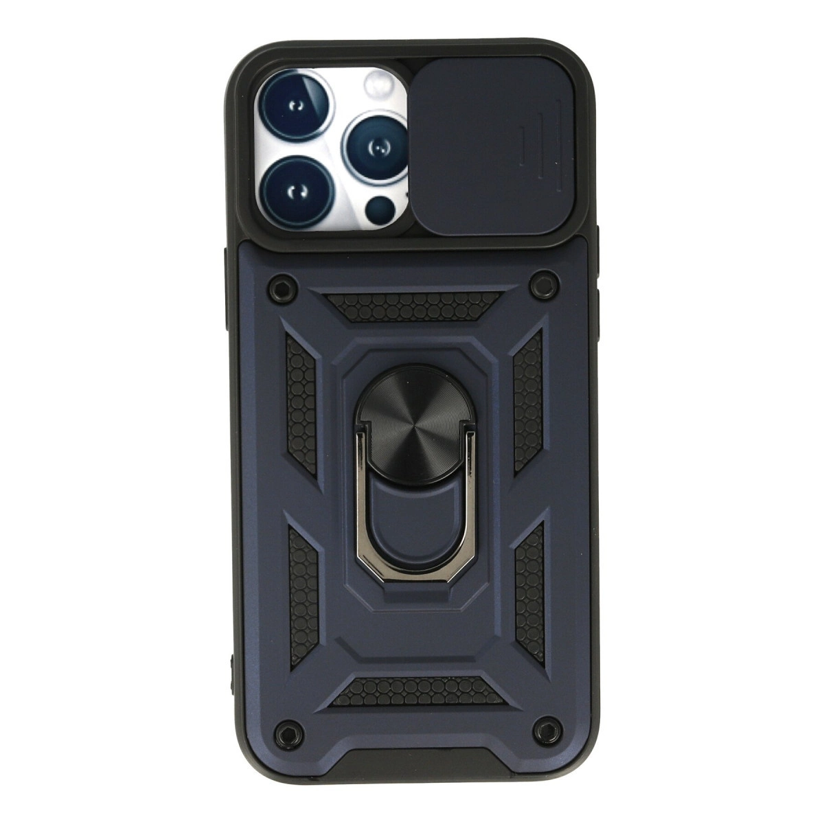 İphone 13 Pro Max Kılıf Pars Lens Yüzüklü Silikon - Lacivert