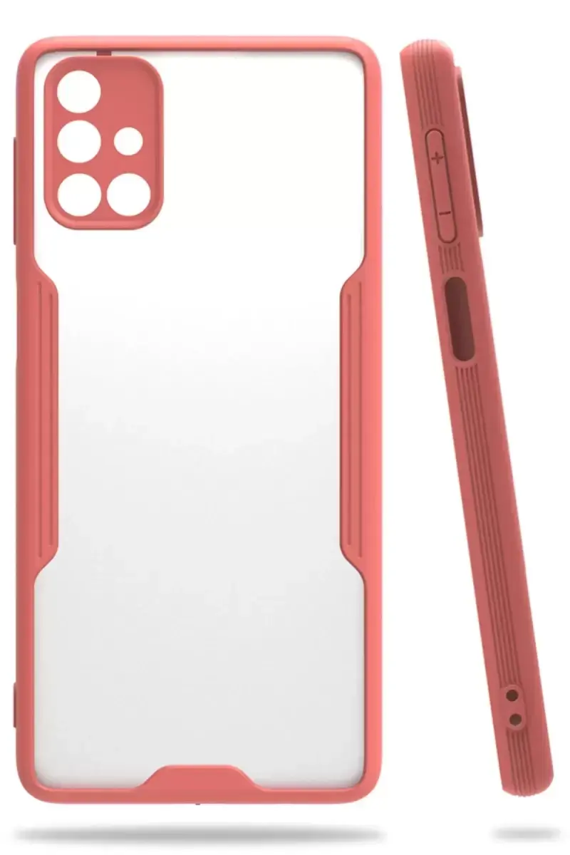 Newface Samsung Galaxy M31s Kılıf Platin Silikon - Pembe