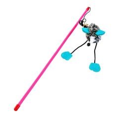 Tüylü Fareli Kedi Oyun Oltası 47.6 cm/18.74 cm Gri-Mavi