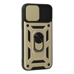 İphone 13 Pro Max Kılıf Pars Lens Yüzüklü Silikon - Gold