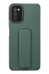 Newface Samsung Galaxy A03s Kılıf Mega Standlı Silikon - Yeşil