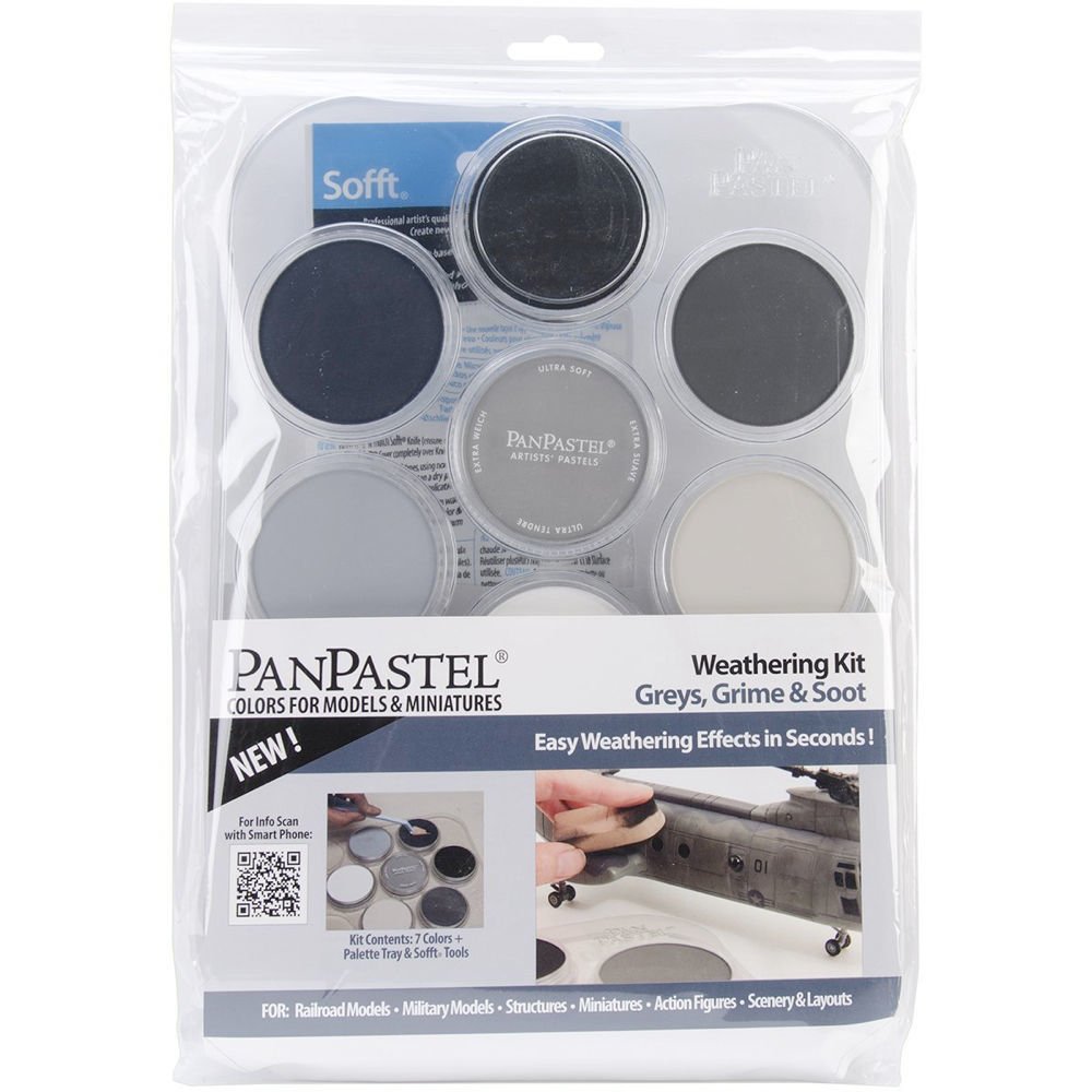Panpastel Weathering Kit Grey, Grime & Soot 7 Renk + Aksesuar