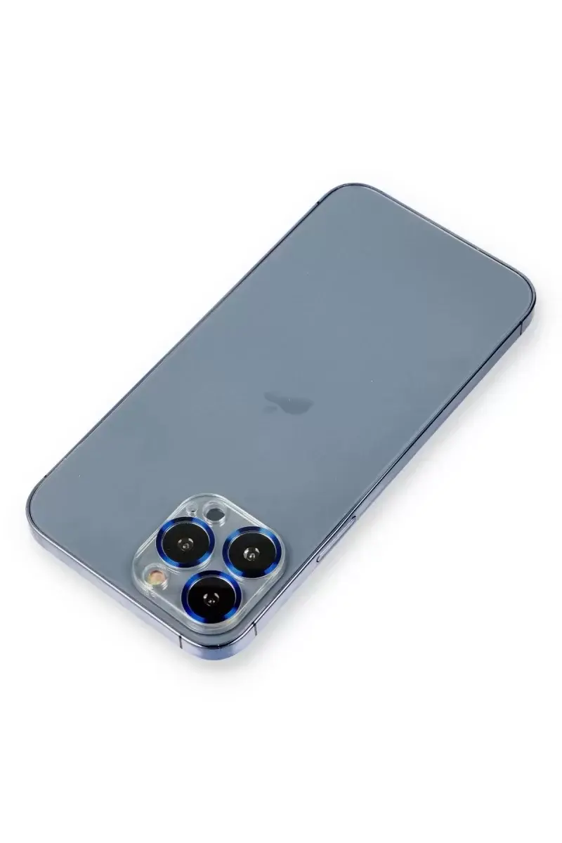 Newface İphone 12 Pro Metal Kamera Lens Koruma Cam - Mavi
