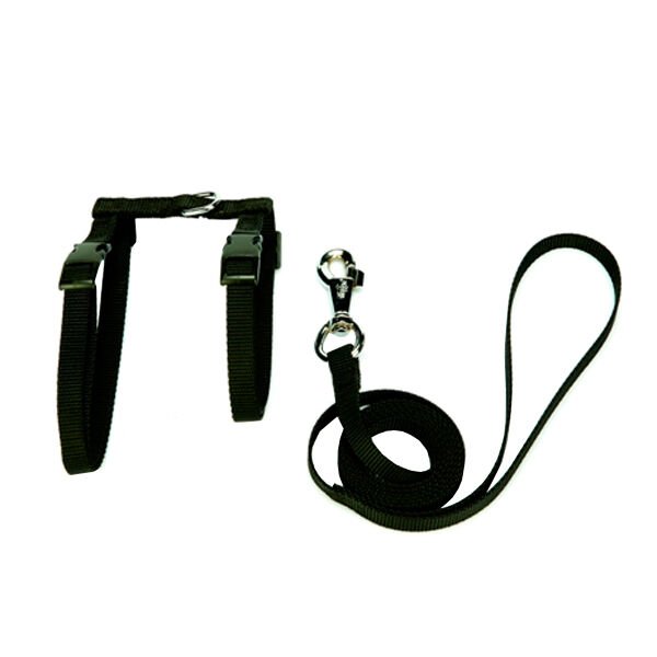 Kedi Göğüs Bel Tasması Dokuma 22/36 cm Siyah