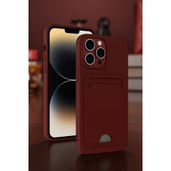 İphone 13 Pro Kılıf Kelvin Kartvizitli Silikon - Koyu Yeşil