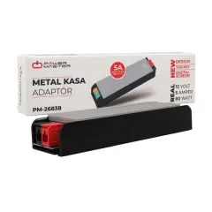 Powermaster Pm-26838 12 Volt 5 Amper 60 Watt Slim Metal Kasa Adaptör Voltaj Göstergeli 148x43x27mm