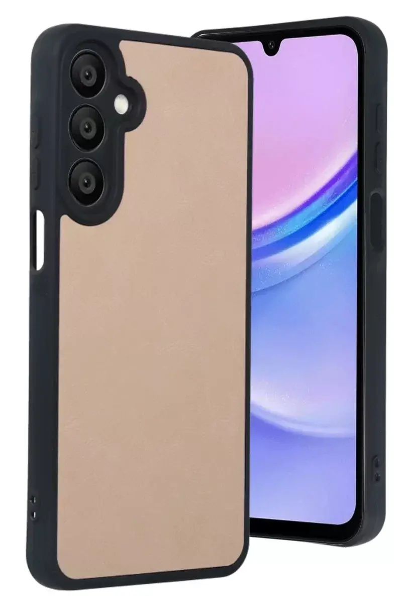 Newface Samsung Galaxy A55 5g Kılıf Aras Deri Kapak - Pudra