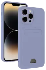 Newface Apple İphone 13 Pro Kılıf Kelvin Kartvizitli Silikon - Lila