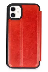 Newface Apple İphone 11 Kılıf Flip Cover - Kırmızı