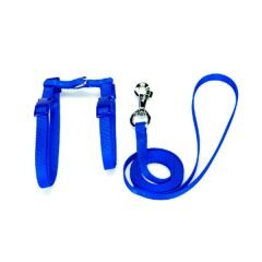 Kedi Göğüs Bel Tasması Dokuma 22/36 cm Mavi