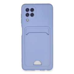 Samsung Galaxy A22 Kılıf Kelvin Kartvizitli Silikon - Lila