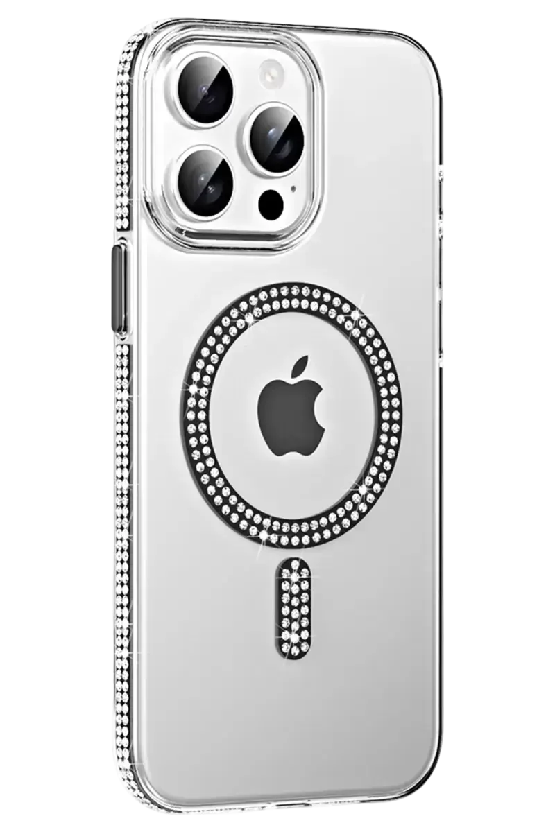 Joko Apple İphone 15 Pro Move Taşlı Magsafe Kapak - Siyah