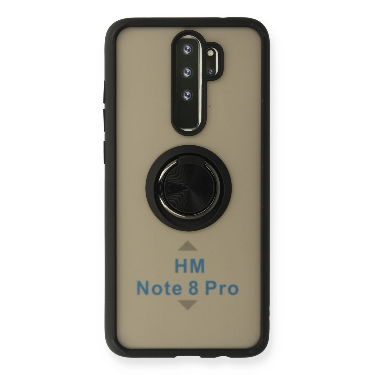 Xiaomi Redmi Note 8 Pro Kılıf Montreal Yüzüklü Silikon Kapak - Siyah