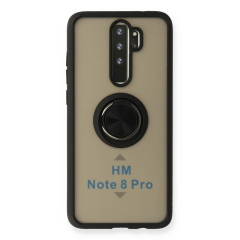 Xiaomi Redmi Note 8 Pro Kılıf Montreal Yüzüklü Silikon Kapak - Siyah