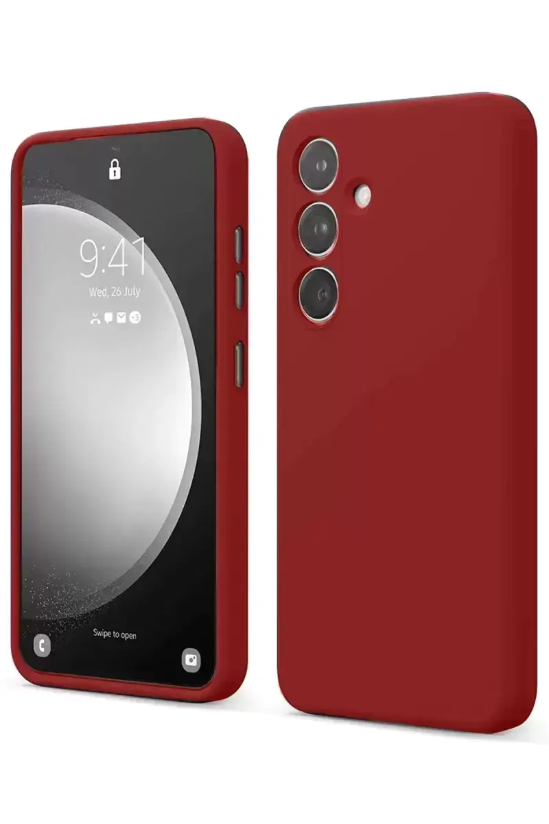 Newface Samsung Galaxy S24 Fe Kılıf First Silikon - Kırmızı