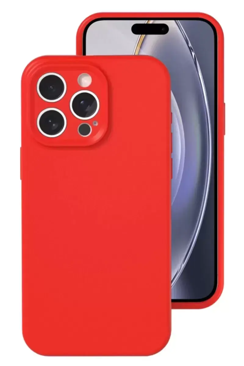 Newface Apple İphone 16 Pro Kılıf Nano İçi Kadife Silikon - Kırmızı