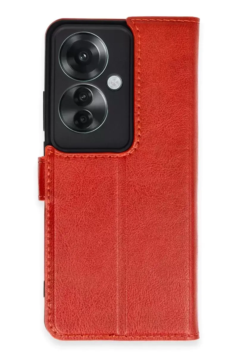 Newface Oppo Reno 11f Kılıf Trend S Plus Kapaklı Kılıf - Kırmızı